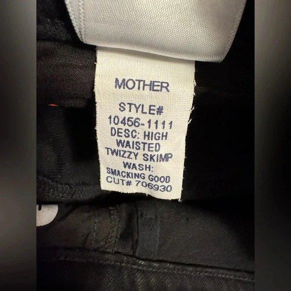 MOTHER SNACKS High Waisted Twizzy Skimp In Smacking Good Sz 23 Black Straight - Picture 9 of 9